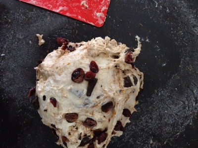 orange, cranberry and chocolate dough
