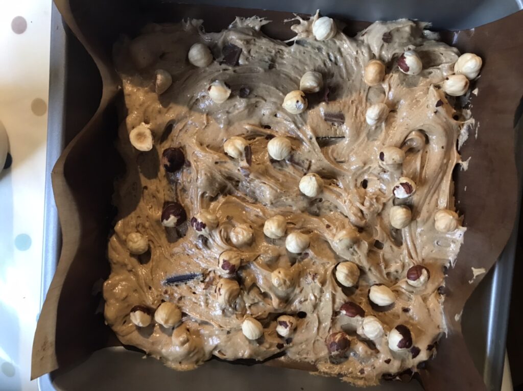 Hazelnuts added as a layer